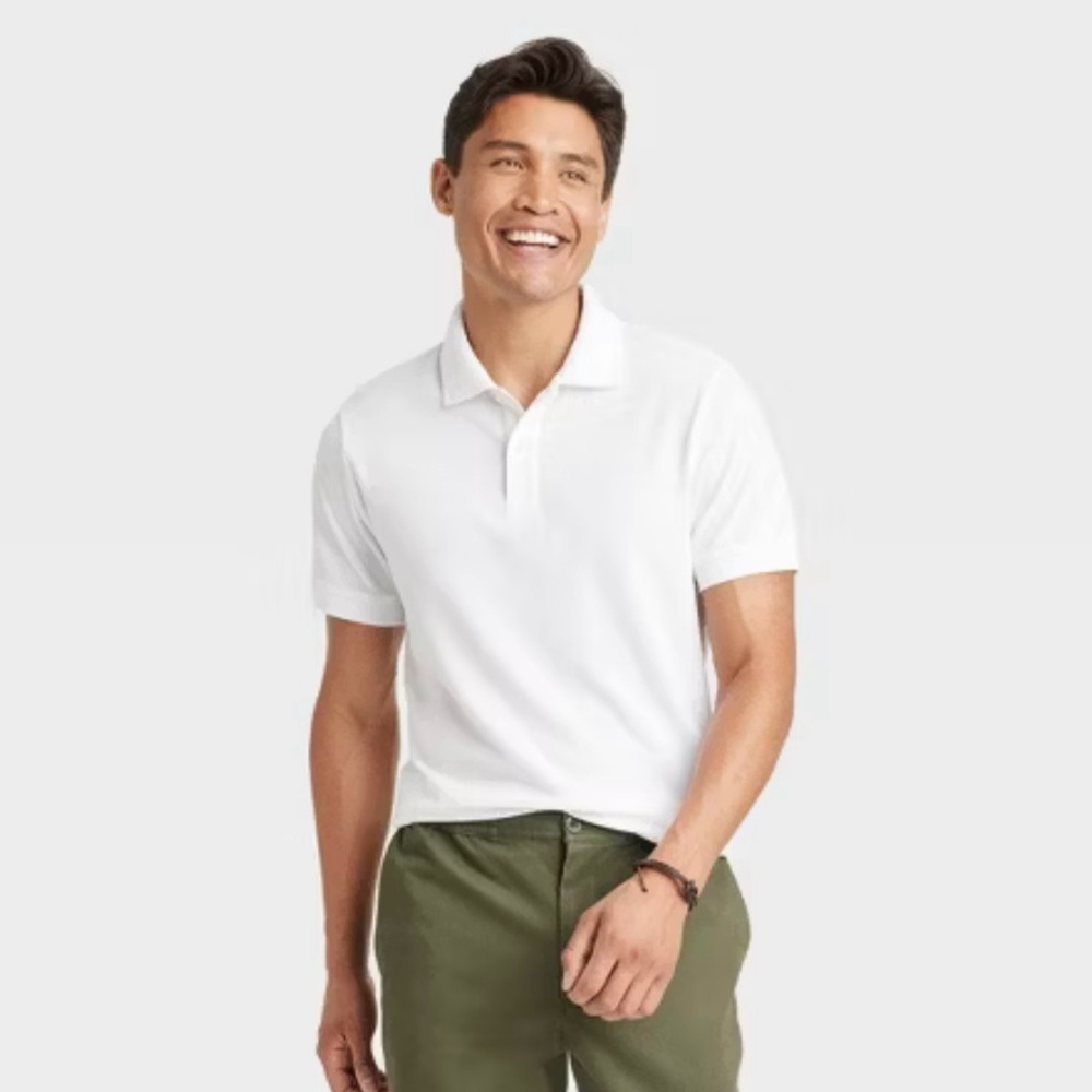 Polo Collar Shirt Bundle of Two Men's Size Small White Short Sleeve Set